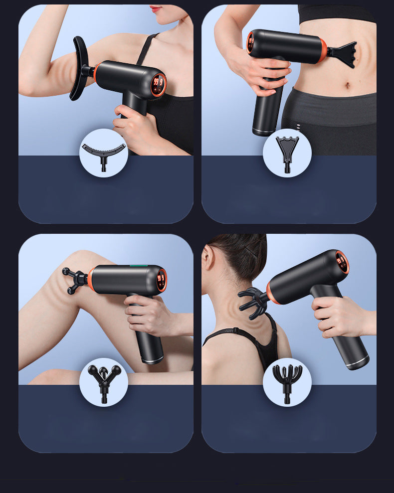 New Massage Gun Massager LCD Screen 99Gears 8Heads Electric Fascia Gun for Neck Foot Body Massager